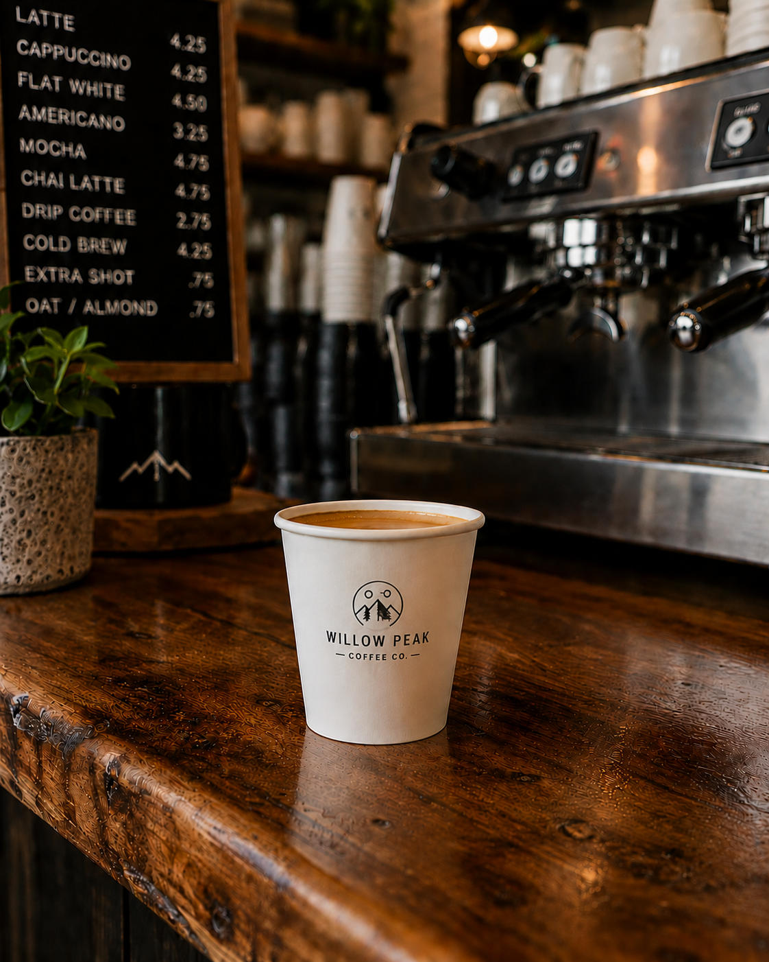 Willow Peak branded Espresso · 4 oz cup