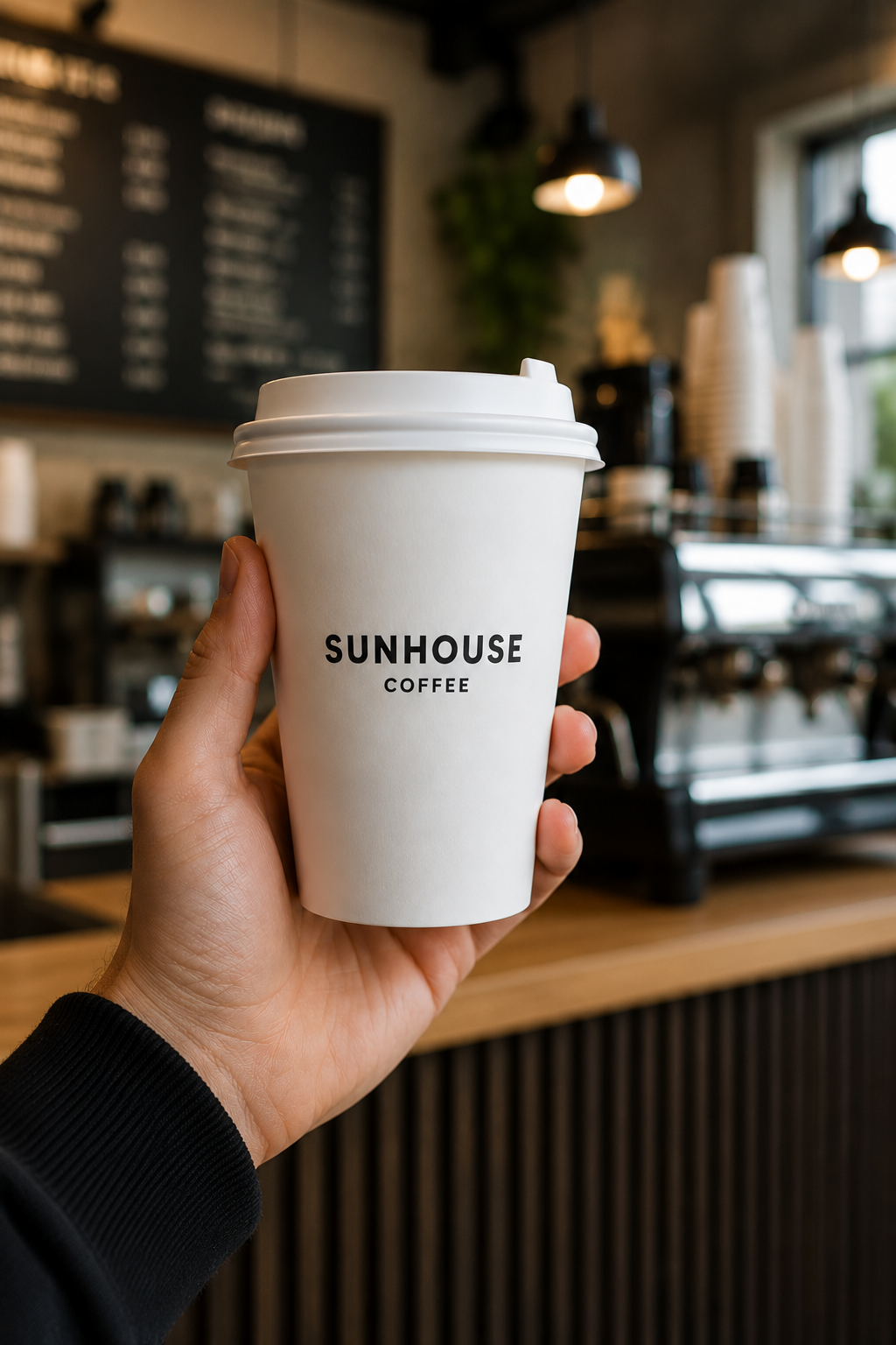 Sunhouse Coffee branded Hot · 12 oz cup