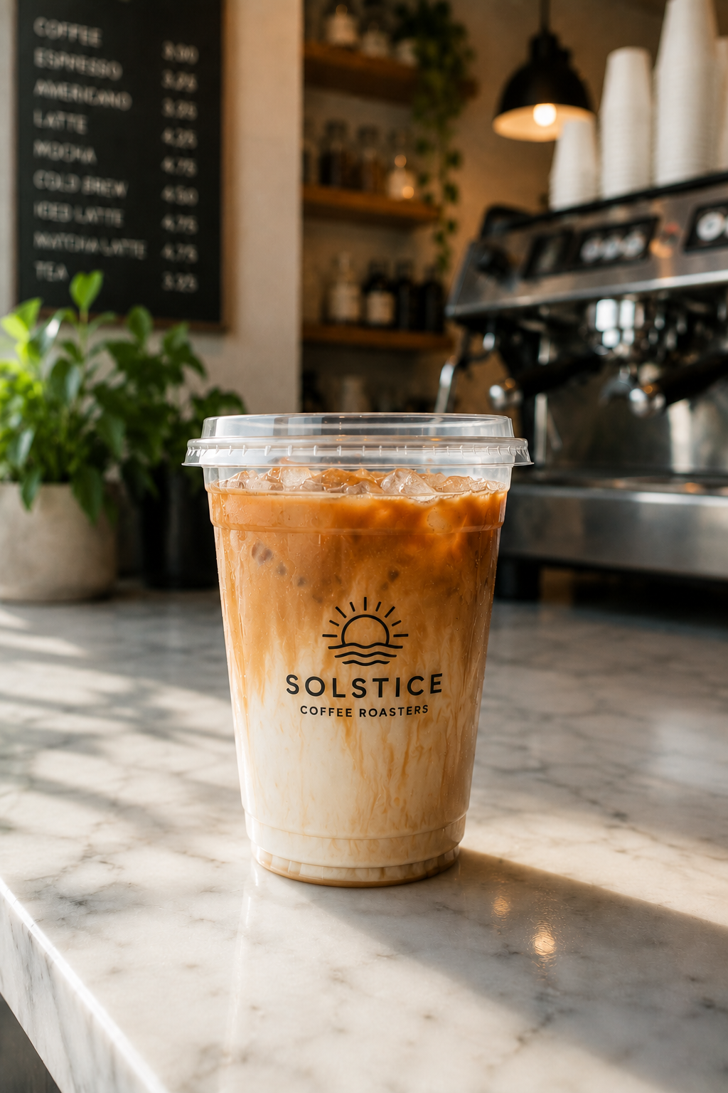 Solstice Roasters branded Cold · 16 oz cup
