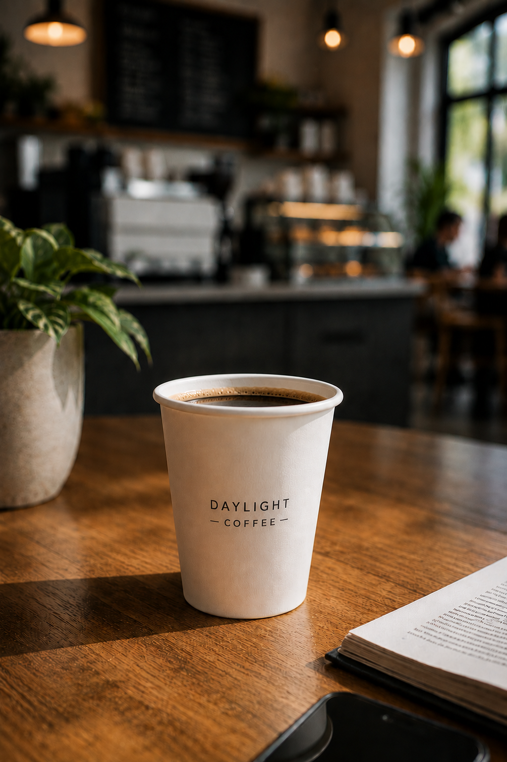 Daylight Coffee branded Hot · 8 oz cup